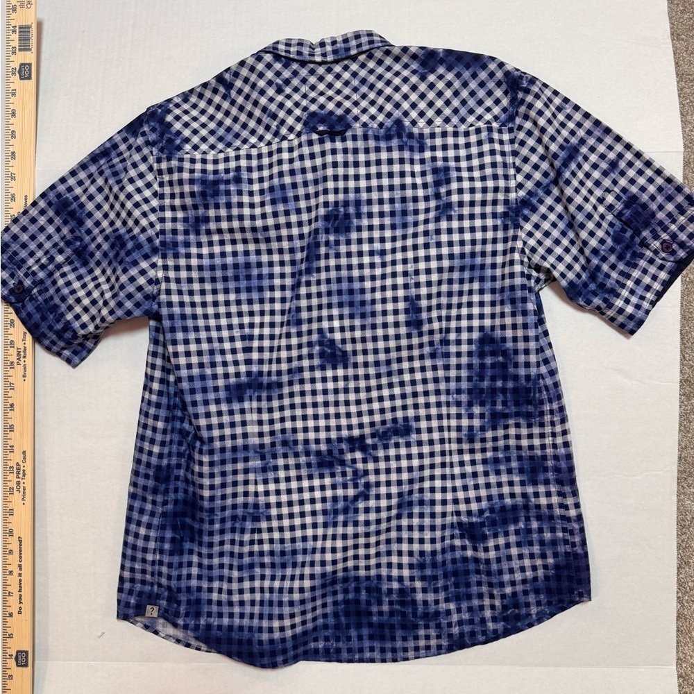 Guess Dillon Blue and White Checkered Short Sleeve Shirt - Picture 3 of 4
